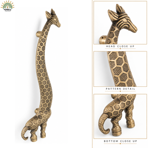 Poignée de porte principale design GIRAFFE avec finition antique mate pour portes d'entrée résidentielles, quincaillerie intérieure et architecturale - Product Image 2