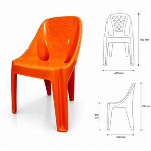 Modern Durable Lightweight Portable Stackable Waterproof Plastic Box Chair with Ergonomic Design for Living Room Home Furniture - Product Image 2
