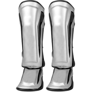 Protège-tibias en cuir pour le kick-boxing, pour adultes, arts martiaux, protection antidérapante, marron, qualité supérieure, Rash Guard en cuir - Product Image 6