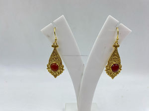 Pendientes de oro glamorosos minimalistas accesorio de boda para mujer hecho de perla de ley chapada en oro regalo - Product Image 1