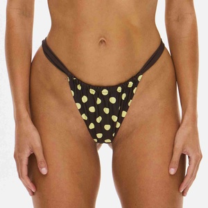 Conjunto de Bikini de 3 Piezas con Escote Pronunciado para Mujer, Diseño Sólido, Antibacterial y de Secado Rápido, Ecológico, Tanga de Cintura Alta, Ropa de Playa - Product Image 4