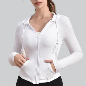 Chaqueta Deportiva de Manga Larga con Cierre para Mujer, Sudadera Elástica para Yoga y Gimnasio, Chaqueta de Yoga de Manga Larga con Orificio para el Pulgar - Product Image 4