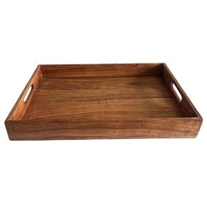 Bandeja de Madera Maciza de Lujo con Asas de Cuerda, Ecológica, Hecha a Mano, Rectangular, para Servir en Restaurantes y Hoteles - Product Image 2