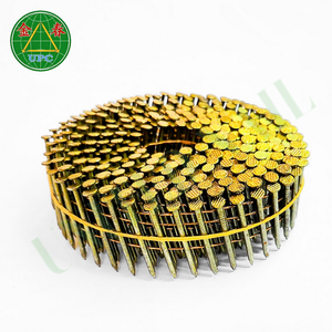 Clavos en rollo para paletas OEM de 1-1/4 pulgadas, 14000 unidades, alambre de acero con vástago anillado chapado en amarillo para paletas de madera de 1.9 pulgadas con longitud personalizada - Product Image 6