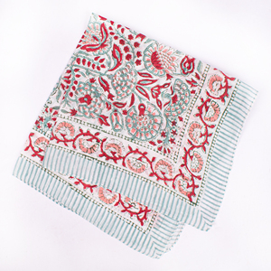 Cotton Bandana Striped Floral Print Square Scarf Breathable Lightweight Summer <b>Head</b> <b>Wrap</b> Casual Style Boho Kerchief - Product Image 6