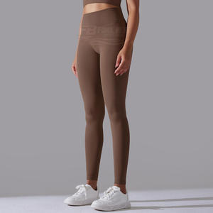 Leggings Deportivos de Yoga para Mujer de Alta Calidad, de Nylon, con Efecto Levanta Glúteos, Sin Costuras, de Cintura Alta Elástica, Ajustados, Sexys y Gruesos, de Color Liso - Product Image 4