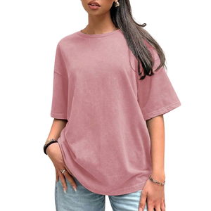เสื้อยืดโอเวอร์ไซส์ทรงหลวม แขนสั้น คอกลม ผ้าฝ้าย ระบายอากาศได้ดี สไตล์วินเทจ ลุคซักยืด สตรีทแวร์ลำลอง ไซส์ XL - Product Image 1