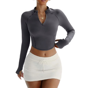 Top Deportivo Corto de Yoga sin Costuras para Mujer, Tallas Grandes, Cintura Alta, Transpirable, Ecológico, Personalizable con Logotipo de Fábrica, Venta al Por Mayor - Product Image 1