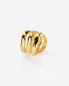 4.75mm Curved Wave Stackable <b>Ring</b> 14k 18k Solid Gold Everyday Wear Minimalist Classic Fine Jewelry <b>Statement</b> Wide Band Wholesale - Product Image 5