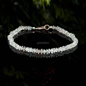 Natural Aquamarine Beaded <b>Bracelet</b> Handmade Blue Gemstone <b>Bracelet</b> <b>Healing</b> Crystal <b>Bracelet</b> Dainty Aquamarine Jewelry Making - Product Image 6