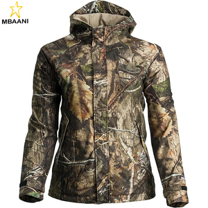 Outdoors Women's Lightweight Breathable Waterproof Hooded <b>Camo</b> Hunting <b>Jacket</b> - Product Image 5