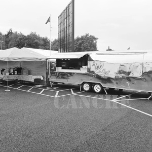 Newly Upgraded 10m Stainless Steel Bus Trailers Customized Commercial Food Trucks Mirror Camping <b>Caravans</b> - Product Image 2