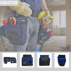 Creator Tool Belt Waist Bag With Multiple Pockets Blue And Black For Electricians And Carpenters Work Organization - Product Image 6