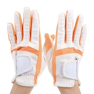 Unique Design Best Quality Soft Fabric Genuine Leather All Weather White Men's Golf <b>Gloves</b> Hand Grips <b>Moisture</b> Wicking - Product Image 1