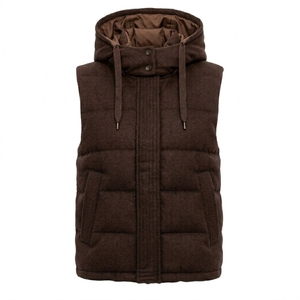 Chaleco Acolchado con Capucha para Hombre, Ropa de Abrigo Informal de Invierno, Cierre de Cremallera Resistente al Viento, 100% Poliéster Transpirable - Product Image 6