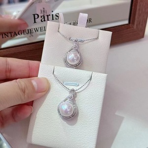 Collier en argent S925 pour femmes, style japonais et coréen, style forêt, pièce ronde douce et légère, pendentif et breloque en perle personnalisé - Product Image 3