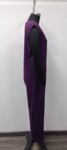 Purple <b>V</b> <b>Neck</b> Sleeveless <b>Bodysuit</b> Jumpsuit Loose Fit Wide Leg Casual Women Apparel - Product Image 3