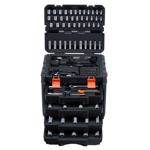 Set di Attrezzi per Riparazione Auto da 256 Pezzi, Kit Meccanico con Chiavi a Bussola SAE e Metriche da 1/4, 3/8, 1/2 Pollici, Cacciaviti - Product Image 1