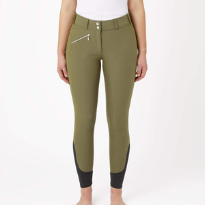 Pantalons d'équitation pour femmes, avec patchs en silicone aux genoux, tissu extensible à séchage rapide, vêtements de sport confortables pour l'entraînement. - Product Image 1