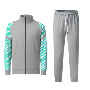 Survêtement d'entraînement long personnalisable pour homme, ensemble hiver football avec veste zippée et pantalon, service OEM pour tenue de football - Product Image 1