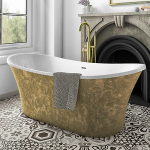 Baignoire double en laiton avec revêtement intérieur nickelé et base robuste, disponible à prix de gros. - Product Image 4