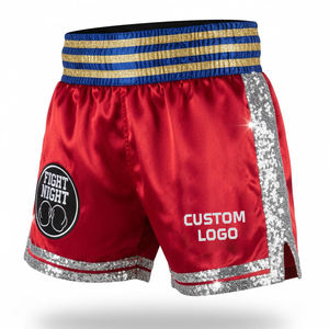 Shorts de boxe en polyester respirant de qualité supérieure, couleur rouge, personnalisables avec logo, fabriqués sur mesure par le meilleur fournisseur, pour entraînement professionnel. - Product Image 1