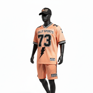 Men Football Jersey Shorts <b>Set</b> Lightweight Moisture Wicking Mesh GSM Color Block Panel Custom Printed Logo short <b>set</b> for men's - Product Image 4