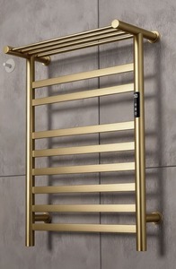 Porte-serviettes mural en acier inoxydable à 5 niveaux, design moderne pour salle de bain, chauffe-serviettes 100x60cm, résistant à la rouille, en métal - Product Image 4
