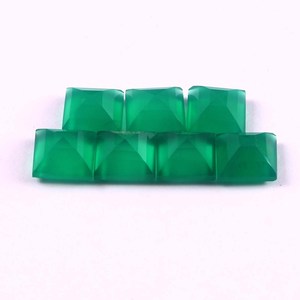พลอยออนิกซ์สีเขียวเกรดพรีเมียม AAA รูปทรงสี่เหลี่ยม 9x9 มม. เจียระไนเหลี่ยมเพชรพลอย สำหรับทำเครื่องประดับ จำหน่ายจำนวนมาก - Product Image 3