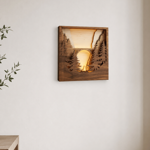 Decoración de Pared LED de Madera Premium con Diseño de Paisaje Escénico, Iluminación Ambiental Cálida para Dormitorio, Sala de Estar y Decoración de Restaurantes - Product Image 3