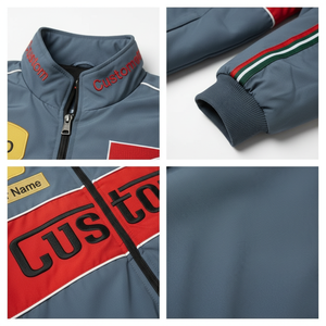 เสื้อแจ็คเก็ตแข่งรถสั่งทำพิเศษสำหรับผู้ชาย สตรีทแวร์ ปักโลโก้ ซิปหน้า ผู้ผลิตเสื้อแจ็คเก็ต - Product Image 5