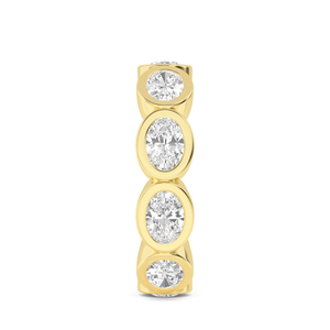 Elegante Anillo de Eternidad de Oro Rosa de 9K con Diamantes Cultivados en Laboratorio, 3 Quilates en Total, Corte Ovalado, Joyería Fina de Moda Vanguardista, Accesorios para Mujer - Product Image 2