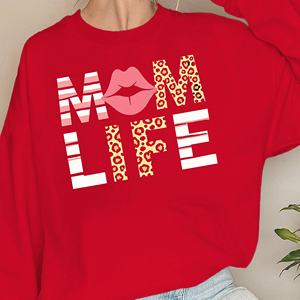Sudaderas Casuales con Estampado de Leopardo para Mujer - Tejido de Punto MOM LIFE - Product Image 1