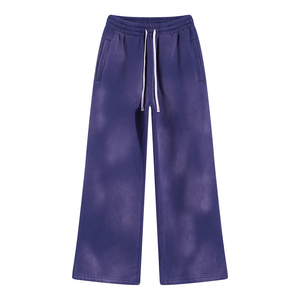 Pantalon de jogging unisexe en polyester et coton délavé à l'acide, effet soleil, faible MOQ, vente en gros pour hommes - Product Image 5
