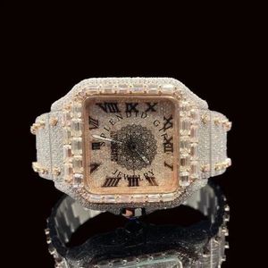 Reloj de Diamantes de Lujo, Regalo Espléndido, Esfera de Cristal de Zafiro, Movimiento de Cuarzo ETA, Caja de 28 mm, Correa de Moissanita Plateada, Elegante - Product Image 1