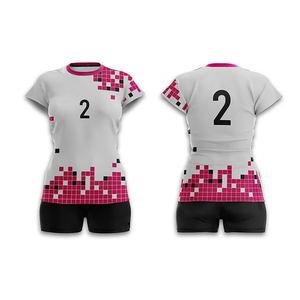 Custom Women Volleyball Jersey Set Sublimated Geometric Team Uniform Quick Dry Breathable Slim Fit Sports Wear - Product Image 4