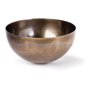 Hot Selling Large Gold Polished Brass Fruit <b>Bowl</b> Disposable Round Shape Metal <b>Mixing</b> <b>Bowl</b> for Hotel Restaurant Use Direct India - Product Image 3
