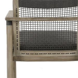 <b>Outdoor</b> Teak Wood Garden Set with Straight Back Sofa Square Coffee <b>Table</b> Reinforced Leg Structure Natural Finish - Product Image 5