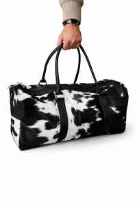 Bolsa de Viaje de Fin de Semana Unisex de Cuero Genuino con Cierre de Cremallera, Bolsa de Mano para Negocios LHODB-0050 - Product Image 5