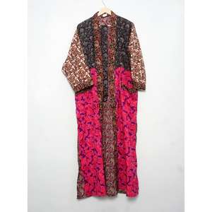 Robe Kimono en Soie Multicolore, Tissu Sari Cousu Main, Vêtement de Festival Indien, Tenue de Détente, Robe Kimono Magnifique en Sari Indien Recyclé - Product Image 6