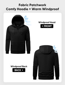 Sweat-shirt à capuche zippé pour homme, décontracté, avec poches, veste en polaire respirante, coupe régulière, couleur unie, pour l'automne - Product Image 6