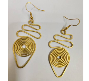Pendientes de alambre de latón con diseño excelente, diseño único, joyería moderna para fiestas y bodas para mujeres y niñas - Product Image 2
