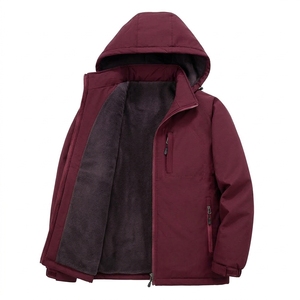 Veste bomber à capuche pour homme, style tendance, légère, chaude, fermeture éclair sur le devant, pour streetwear décontracté, voyages en plein air et hiver - Product Image 1