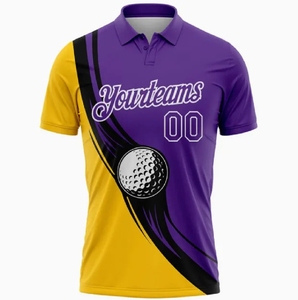 INDEX SPORTSWEAR Custom Golf Polo Shirt <b>Men</b> Purple Yellow Sublimated Print Moisture Wicking Short Sleeve Regular Fit - Product Image 2
