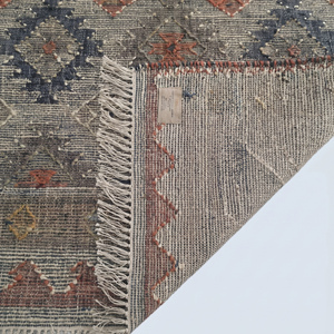 Handcrafted Handwoven Jute <b>Rug</b> Multicolor Tribal Geometric Pattern Modern Anti-Slip <b>Thick</b> Medium <b>Pile</b> Fringed Area Carpet Living - Product Image 6