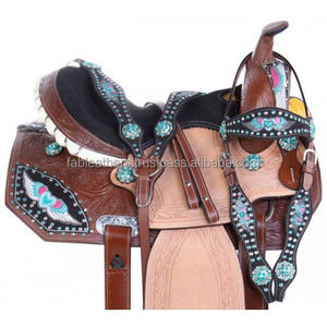 Top vente selle Western de cheval de qualité supérieure selle personnalisée avec siège souple en cuir véritable avec plusieurs couleurs - Product Image 5