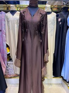 Summer <b>sale</b> Modest Dubai Beaded Sequined Long Sleeve Abaya Muslim Traditional Handmade Wedding Women Polyester Breathable O Neck - Product Image 6