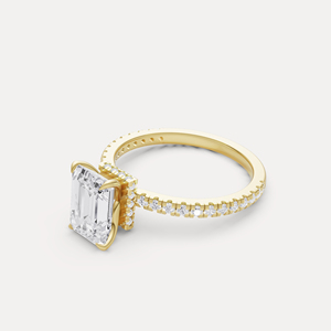 แหวนเพชรแล็บโกรว์ 14k รุ่นฮีโร่ ฮอลโลว์ ประดับเพชรเม็ดเล็กระยิบระยับ ขายดีที่สุด สำหรับผู้หญิง - Product Image 2