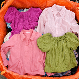 Ukay Ukay Bales Filipinas al por mayor, blusas de algodón usadas para <span class=keywords><strong>mujer</strong></span>, ropa mixta de segunda mano, grado A, 45 kg, verano - Product Image 1