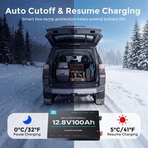 Batterie LiFePO4 Slim 12V 100Ah avec surveillance par application Bluetooth et coupure en cas de basse température pour camping-car, camping et auto-chauffage hivernal - Product Image 5